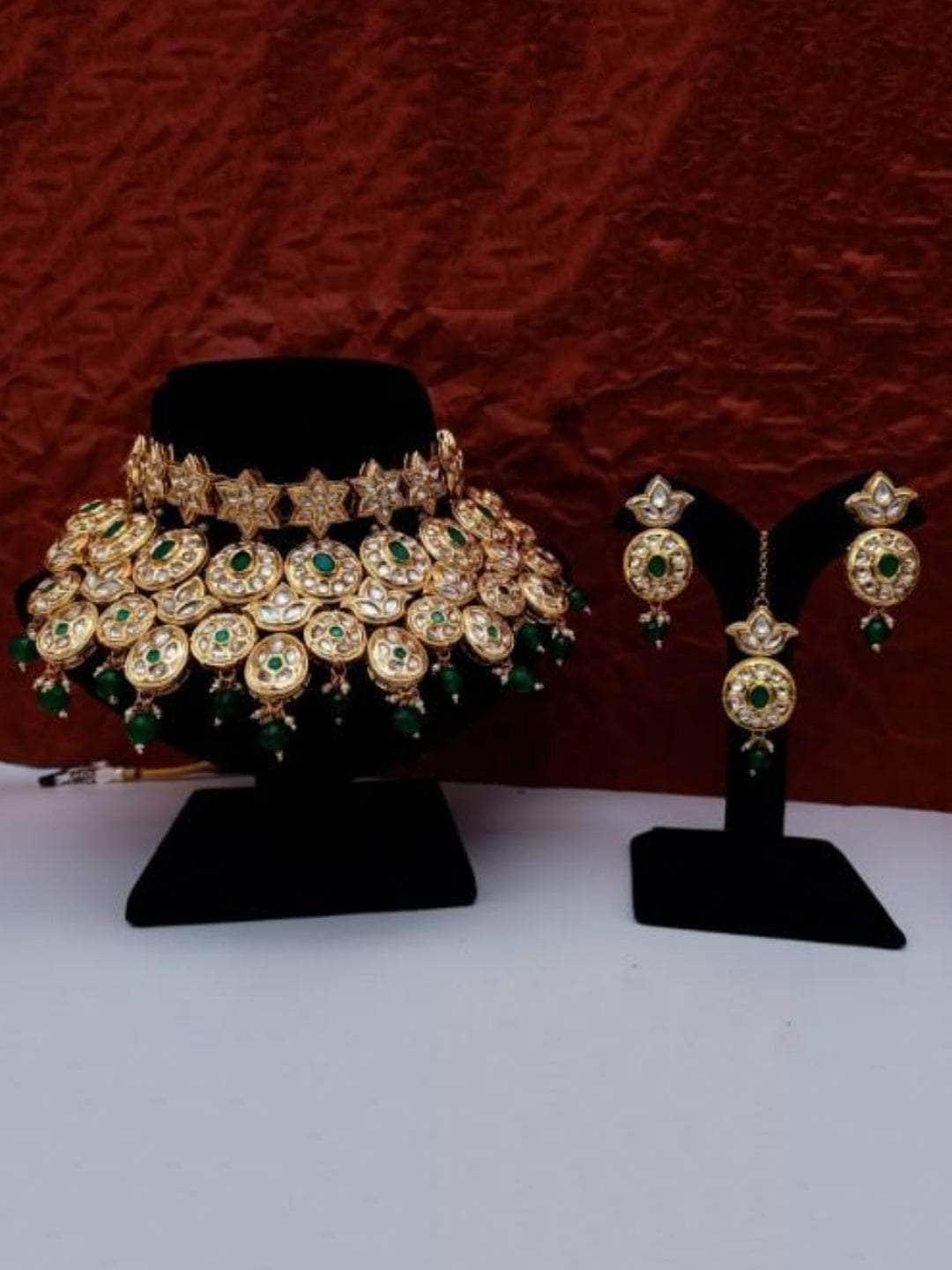 Ishhaara Star Choker Bridal Necklace Earring And Teeka Set