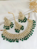 Ishhaara Green Traditional Square Shaped Kundan Choker Necklace