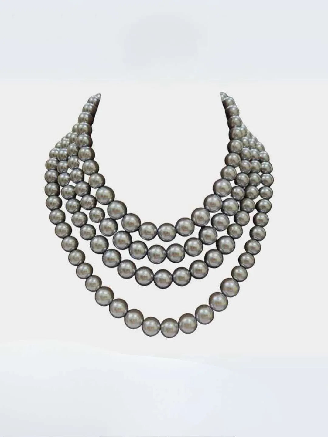 Ishhaara Grey Elegant 4 Strand Pearl Necklace
