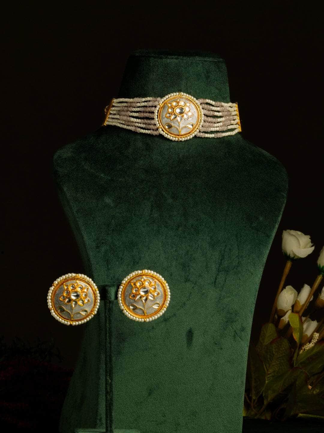 Ishhaara Hand Painted Meenakari Round Choker