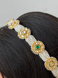 Ishhaara Hand Crafted Pearl Kundan Studded Hairband