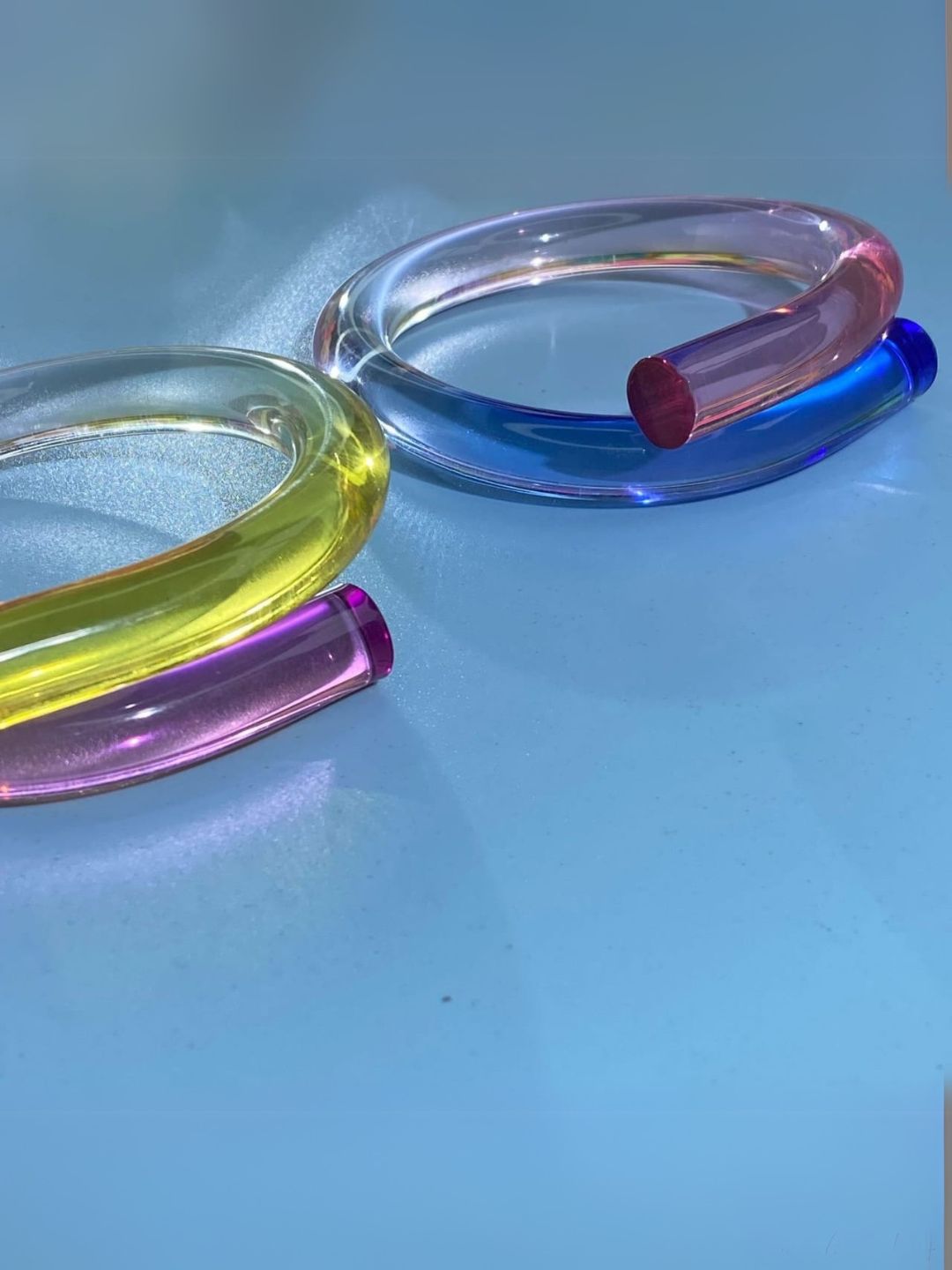 Ishhaara Handmade Candy Color Irregular Acrylic Resin Open Bangle