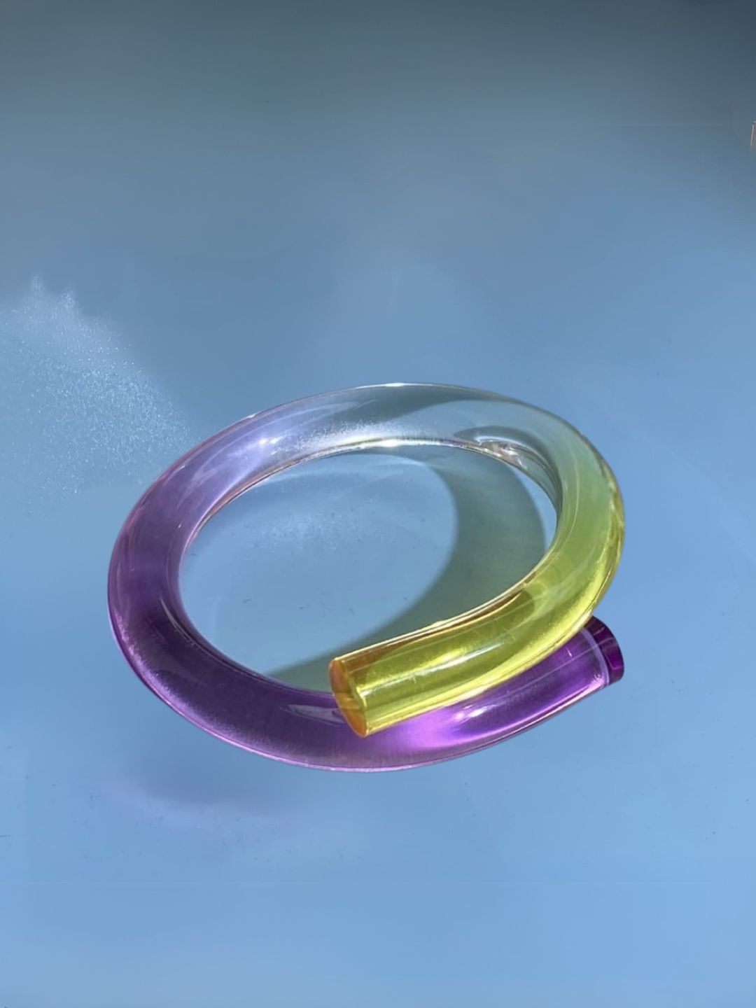 Ishhaara Handmade Candy Color Irregular Acrylic Resin Open Bangle