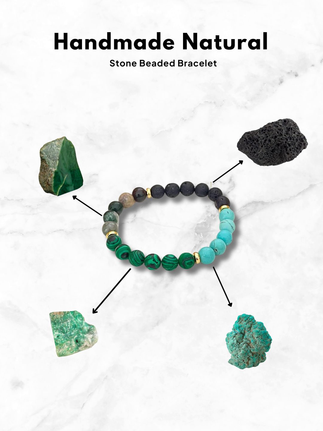 Ishhaara Handmade Natural Stone Beaded Bracelet