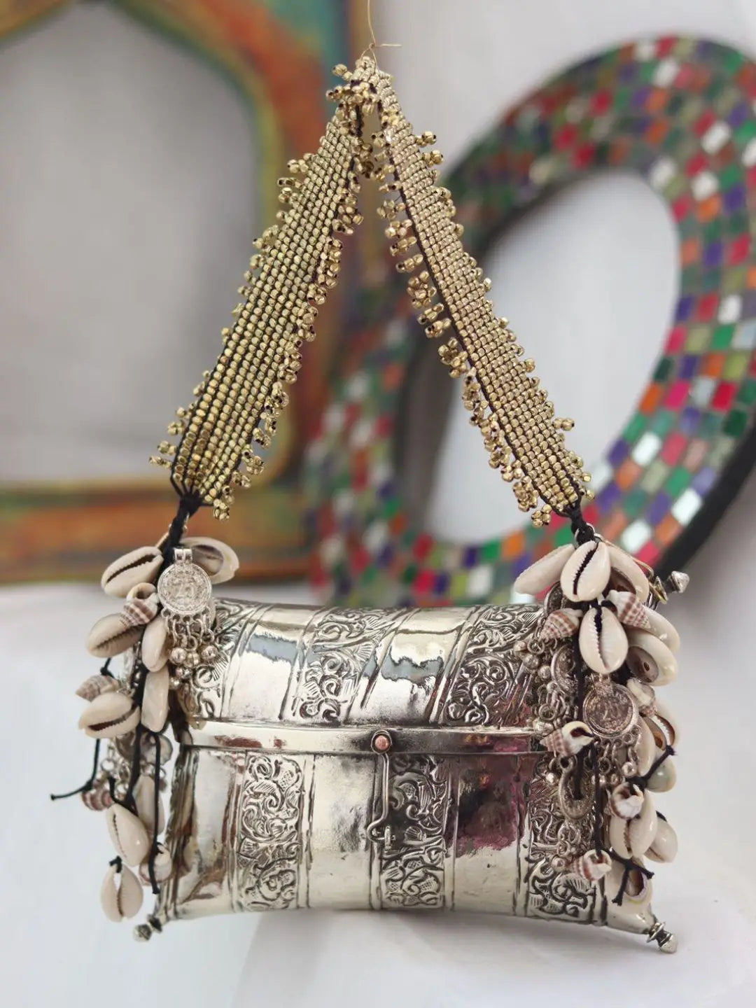 Ishhaara Handmade Pure Brass Base Clutch