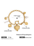 Ishhaara Heart And Pearl Locket Charm Bracelet