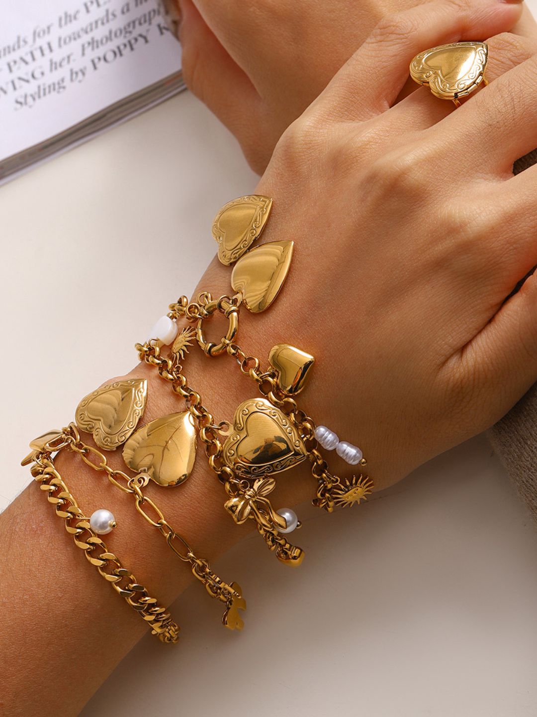 Heart Lock And Key Locket Charm Bracelet