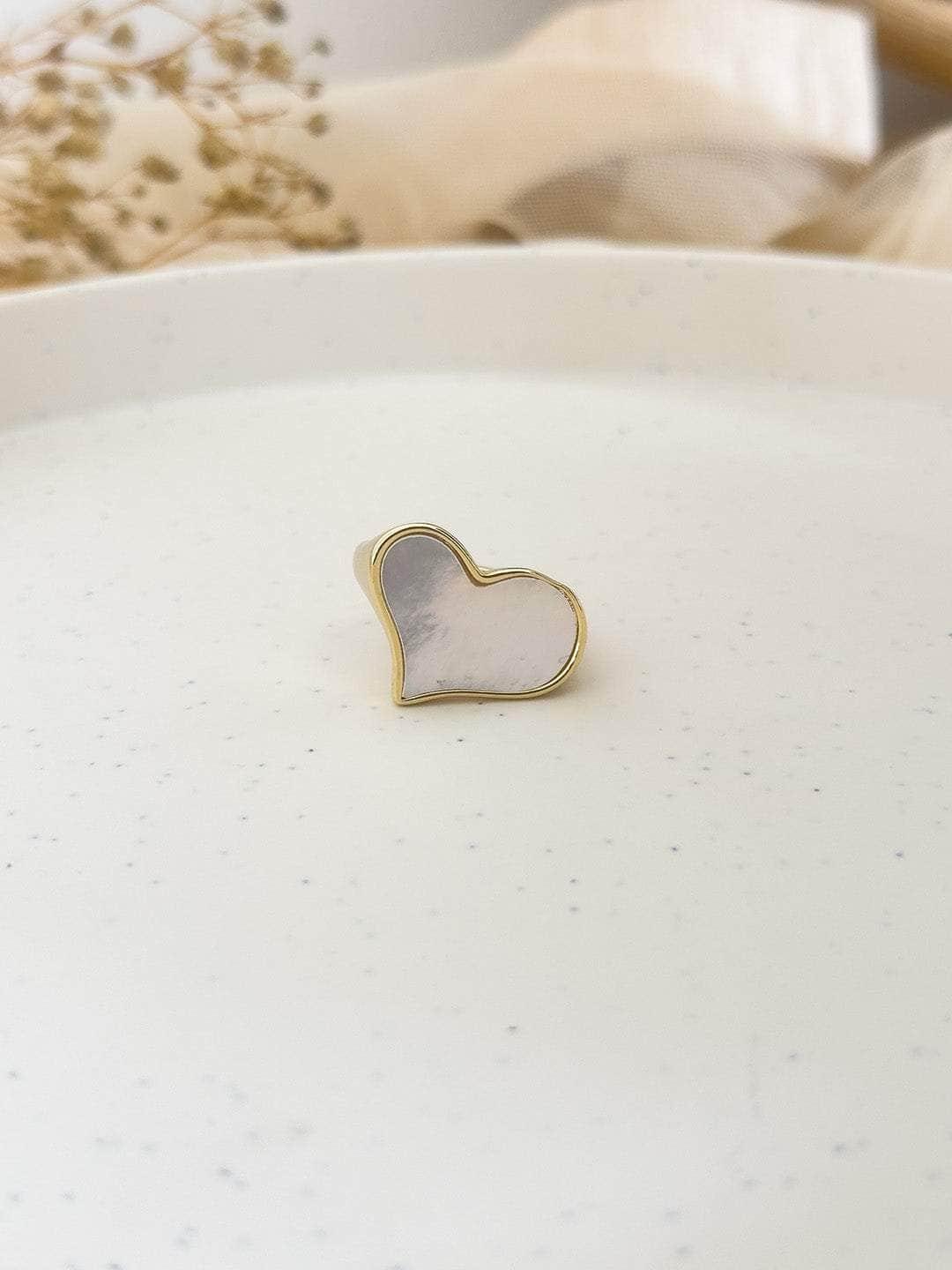 Ishhaara Heart Shaped Pearl Statement Ring