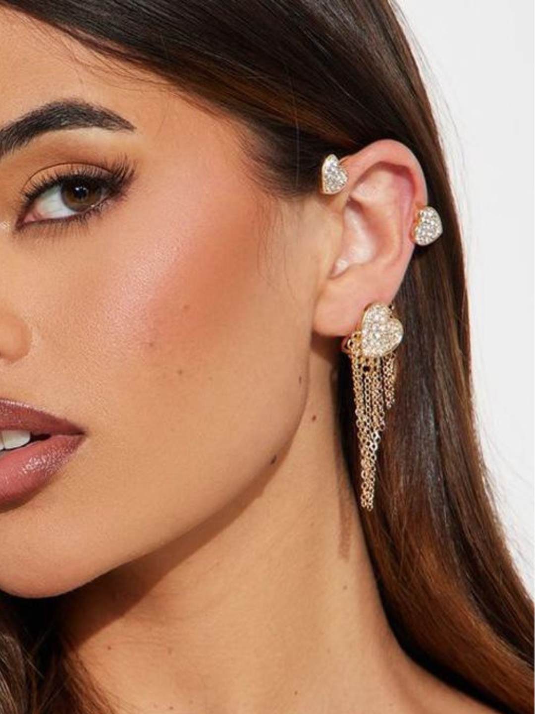 Ishhaara Heart Tassel Ear Cuff