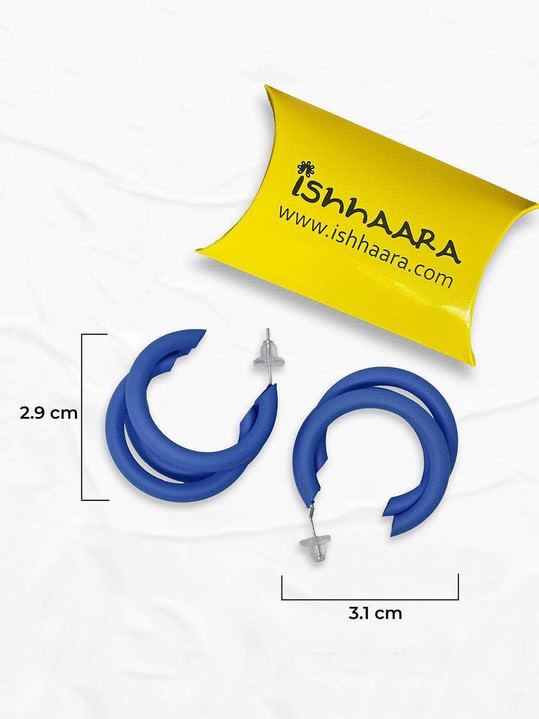 Ishhaara Hina Khan In Triple Hoop Earrings Blue