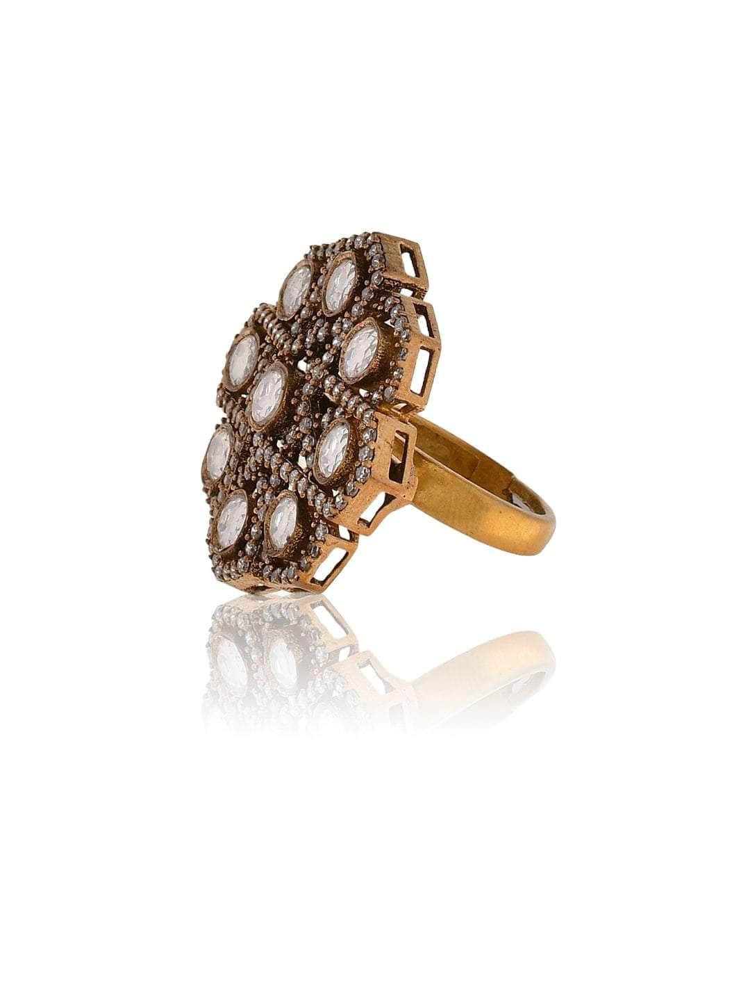 Ishhaara Honeycomb Kundan Ring