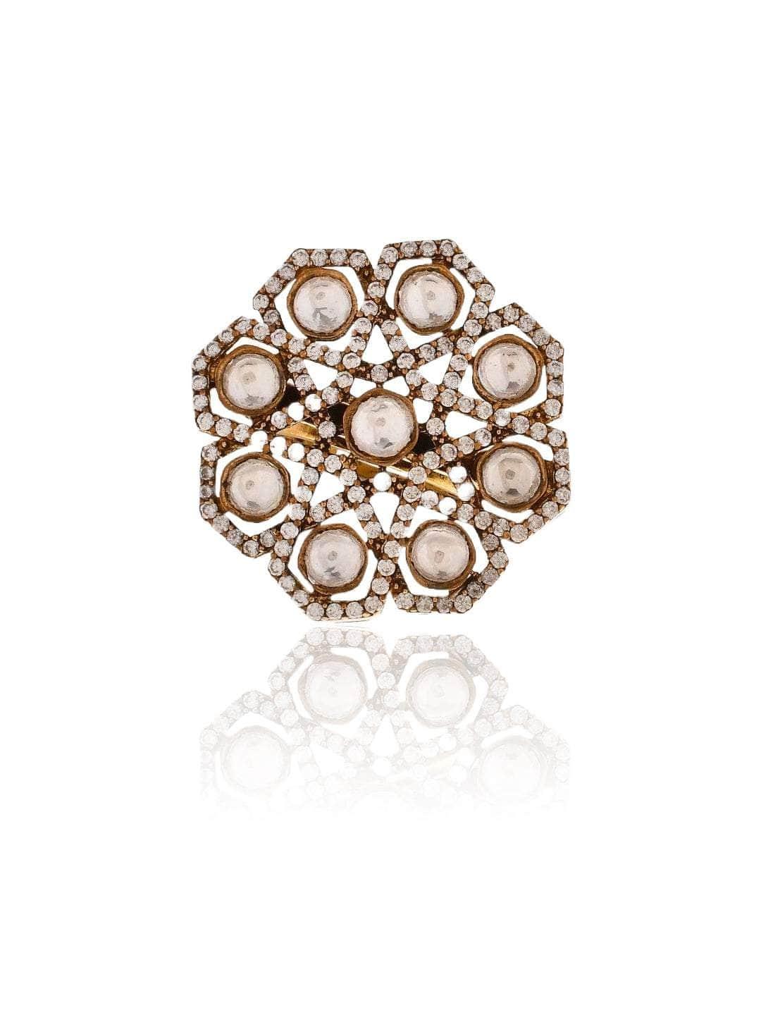 Ishhaara Honeycomb Kundan Ring