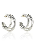 Ishhaara Huma Qureshi In Triple Hoop Earrings Silver