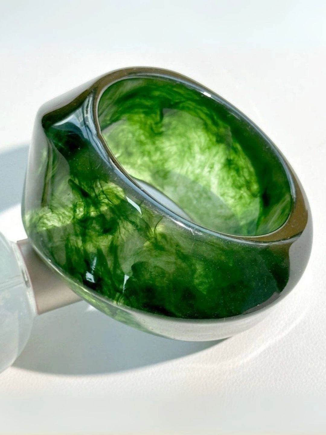 Ishhaara Irregular Resin Green Bangle