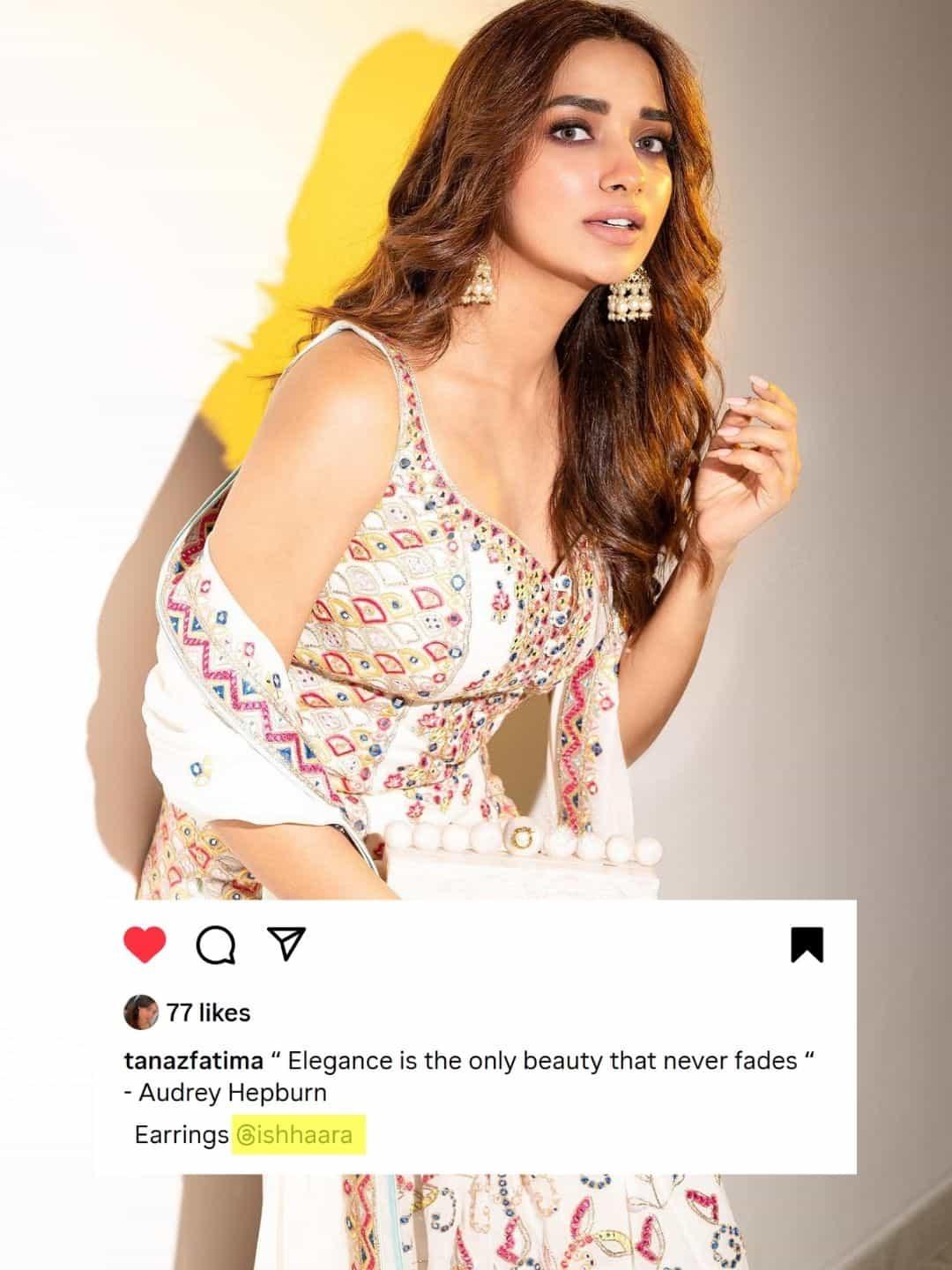 Ishhaara Jiya Shankar In Meenakari Stone Pearl Brass Chandbali Earrings