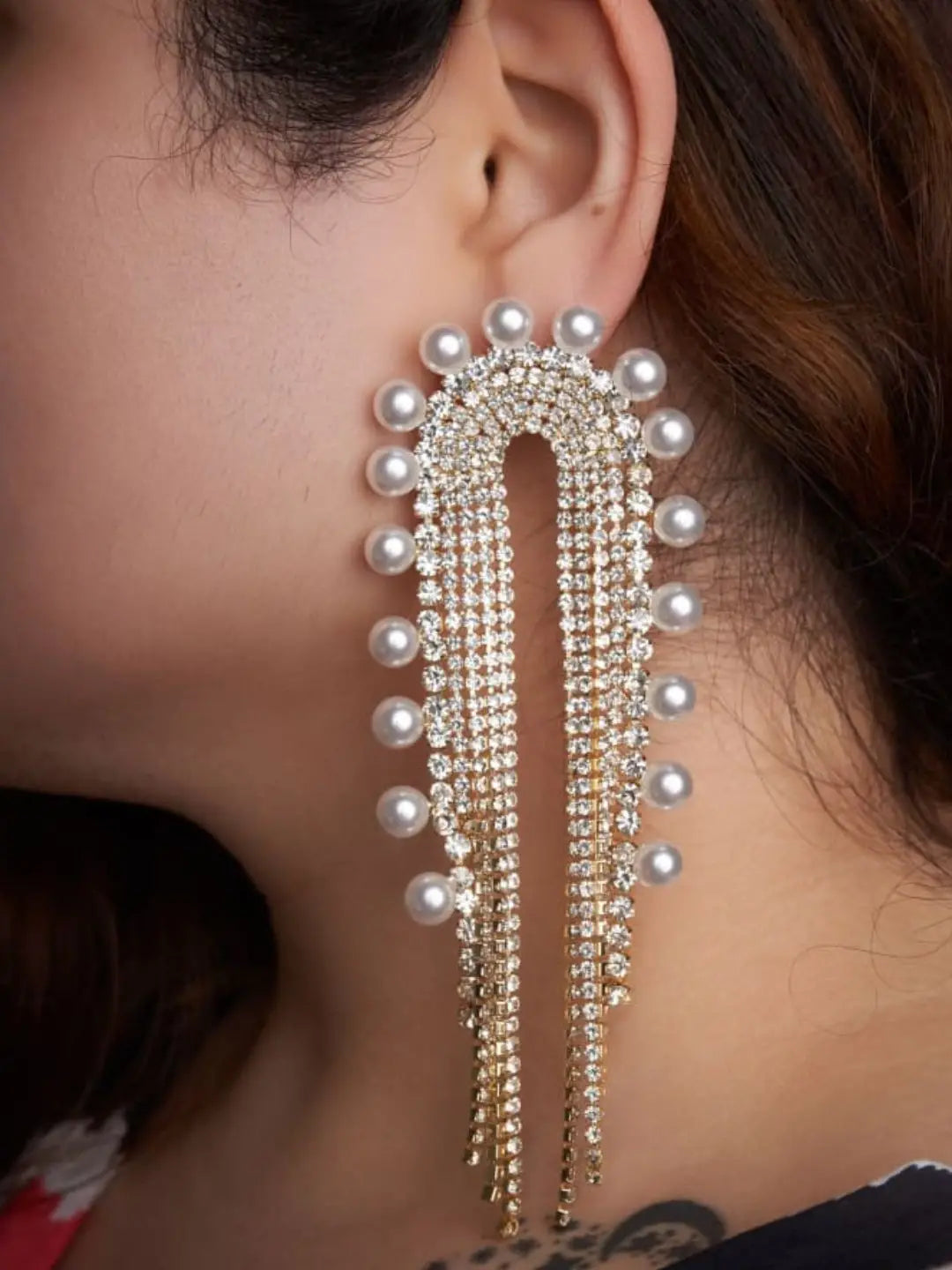 Ishhaara Julia Pearl Tassel Earring