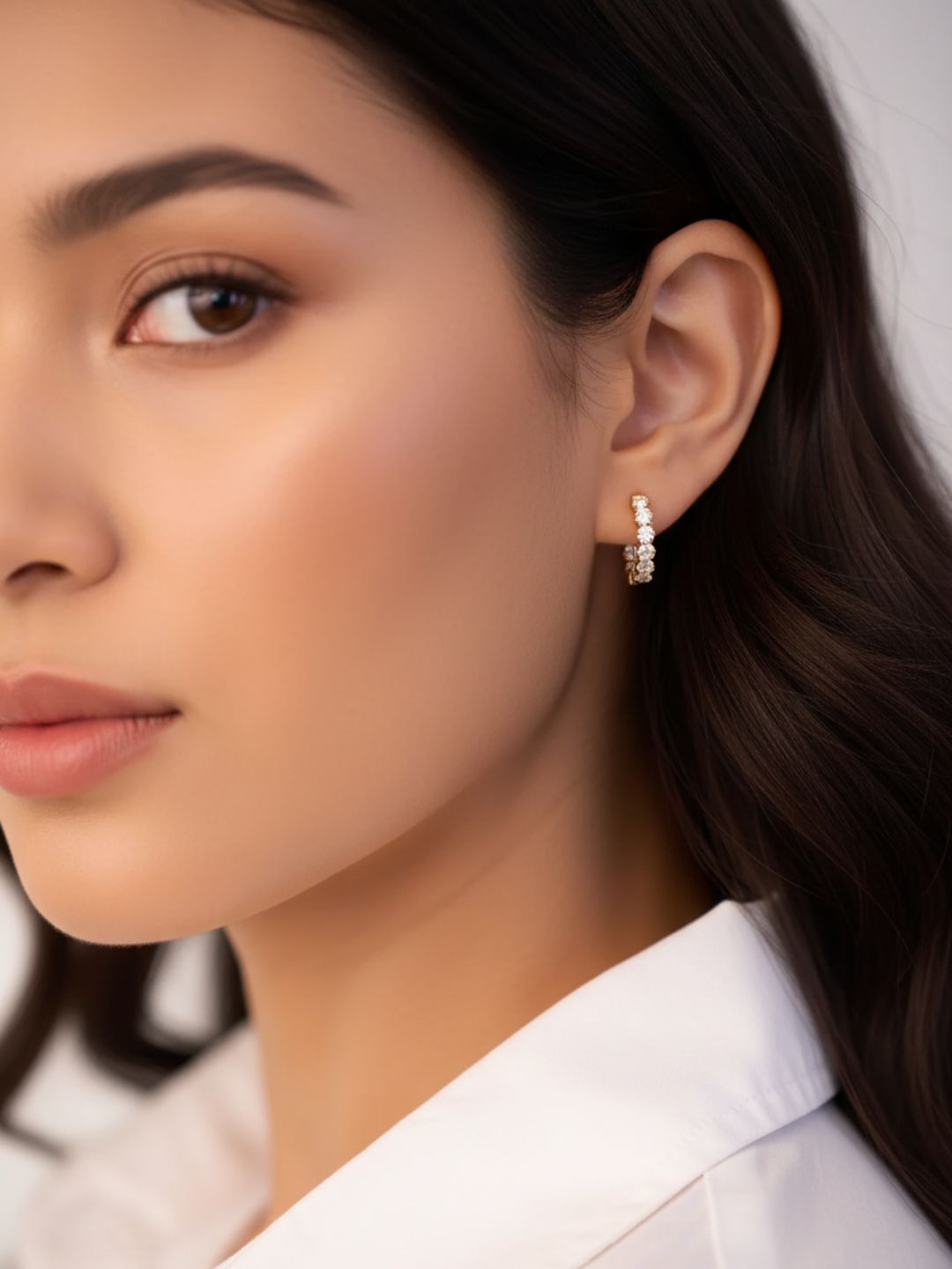 Ishhaara Juliana Diamond Hoops Earrings