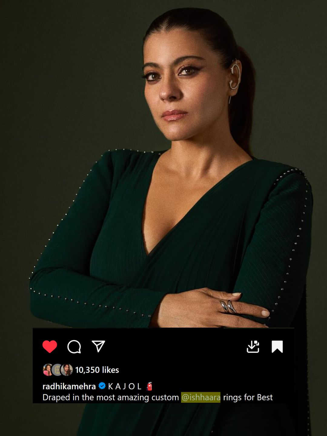 Ishhaara Kajol Devgan In Water Drop Shaped Doublet Rings