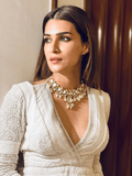 Ishhaara Kriti Sanon In Round Kundan Single Pendant Drop Necklace