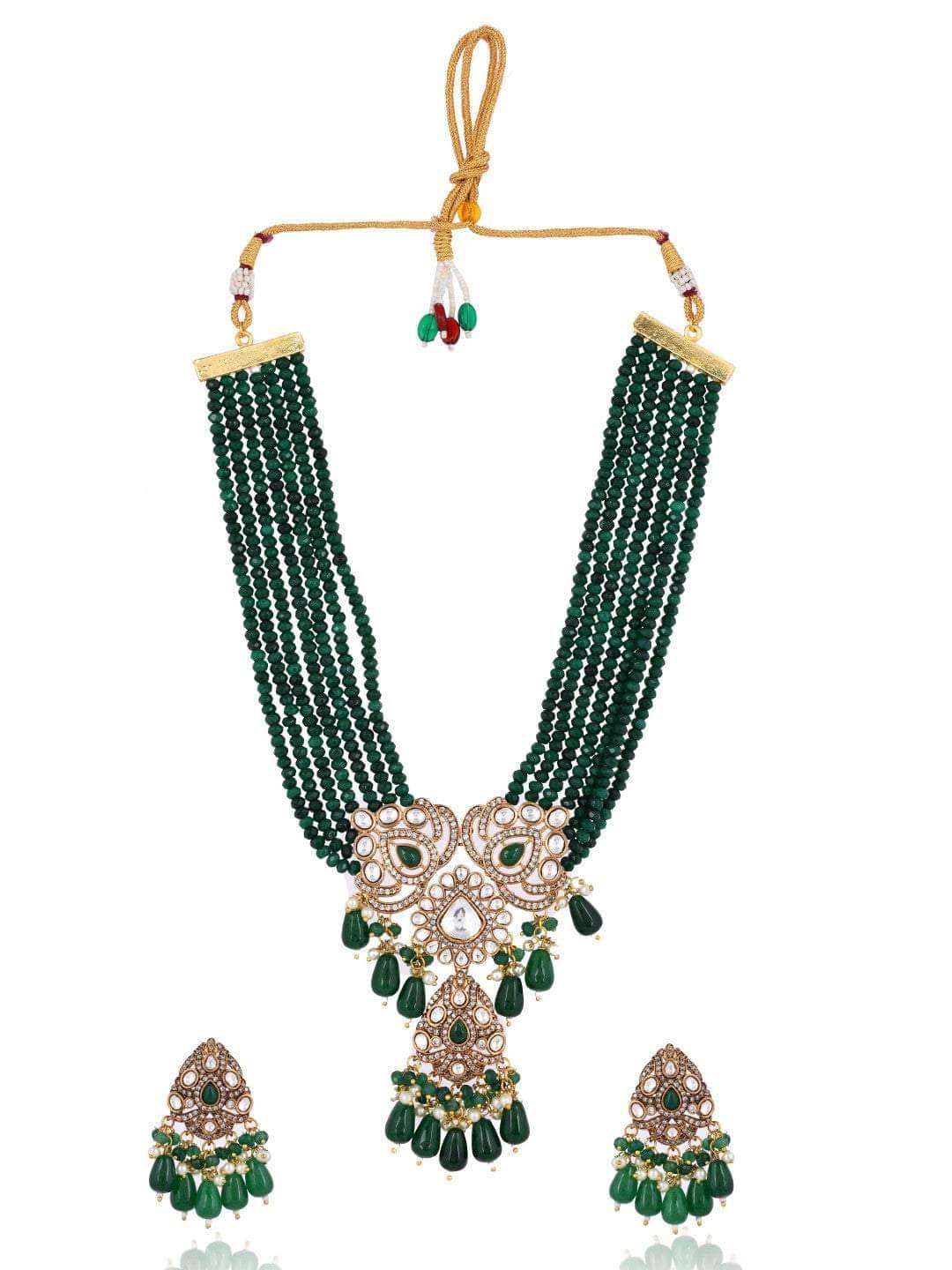 Ishhaara Kundan Crystal Choker Set Green