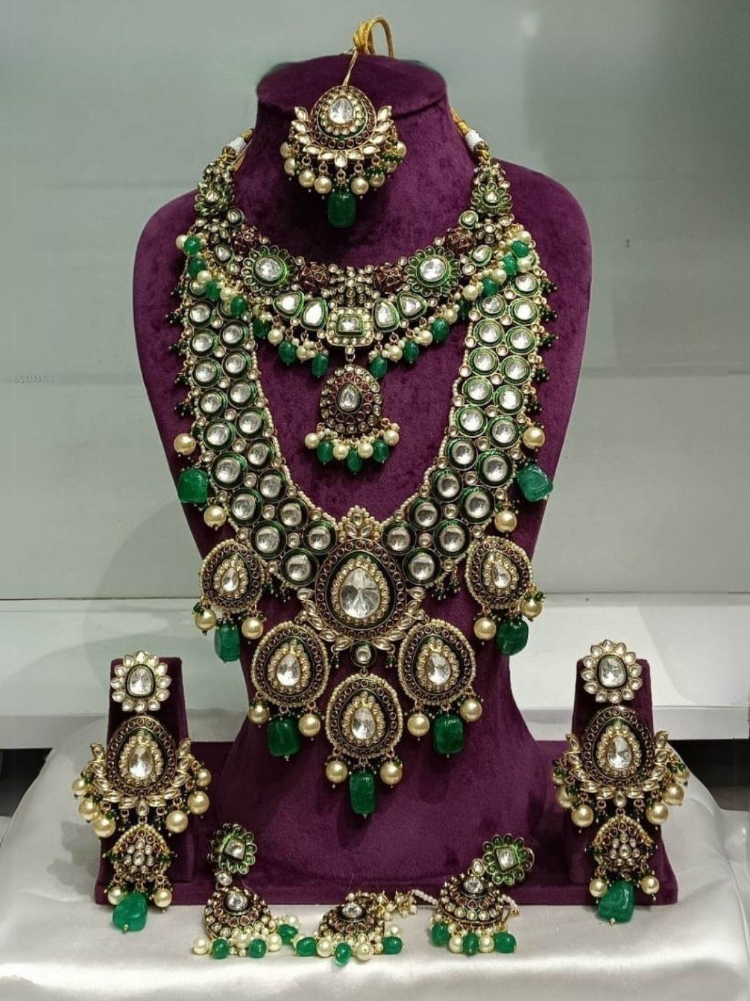 Buy Kundan Meenakari Short And Long Necklace Set Online Ishhaara