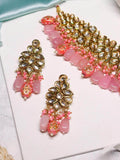 Ishhaara Kundan Semi Precious Choker Light Pink