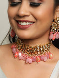 Ishhaara Kundan Semi Precious Choker Light Pink