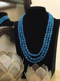 Ishhaara Light Blue 3 Layered Beads Necklace