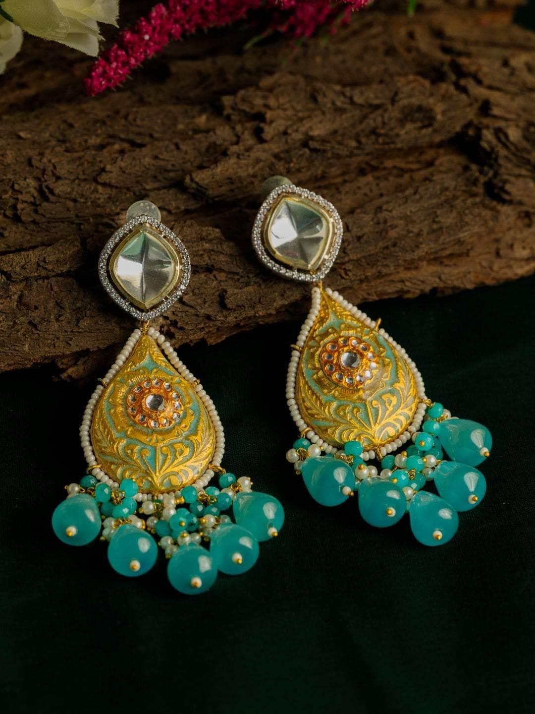 Ishhaara Hand Painted Meenakari Monalisa Beeds Earring