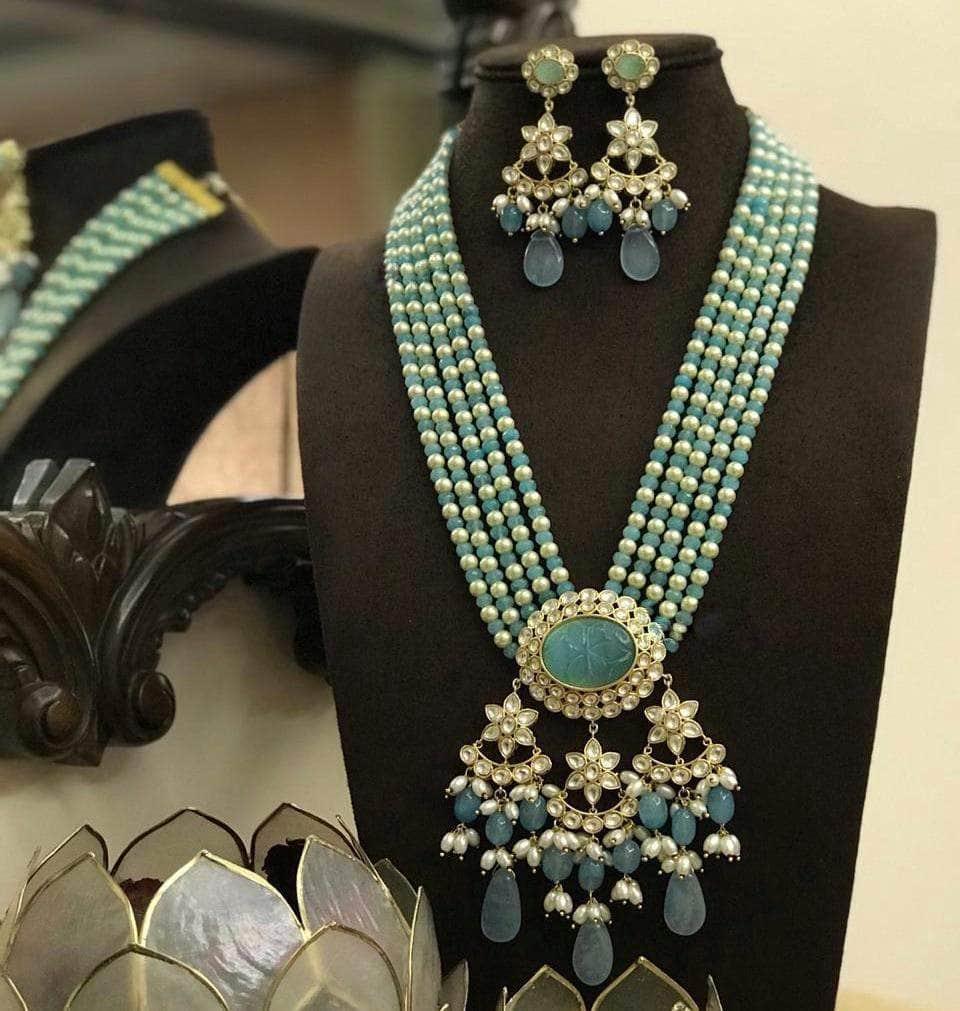 Ishhaara Jadau Polki Pendant Necklace Set