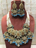 Ishhaara Meena Kundan Multi Chand Necklace