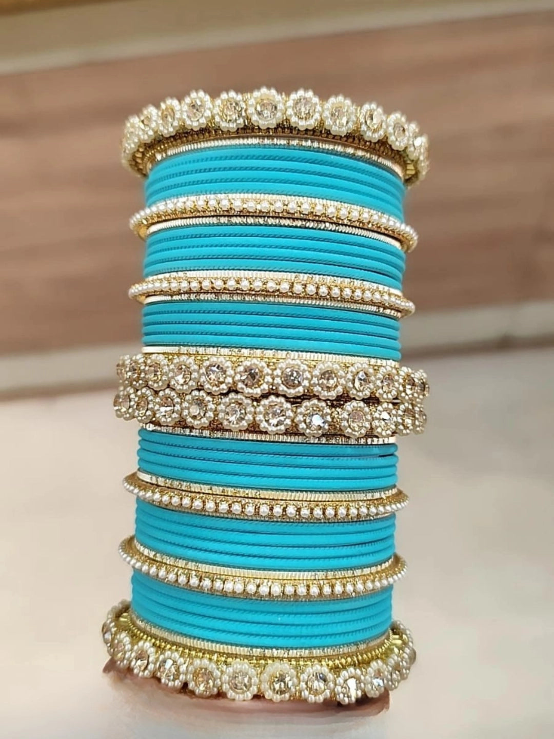 Ishhaara Light Blue Pearl And Kundan Studded Bridal Chooda