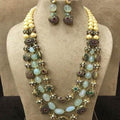 Ishhaara Stone Gunmetal Beads Necklace
