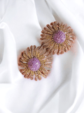 Ishhaara Light Brown Cubic Zirconia Decor Stud Earrings