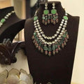 Ishhaara 2 Side Pendant Polki Necklace Set