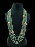 Ishhaara Light Green Floral Kundan Studded Layered Mala