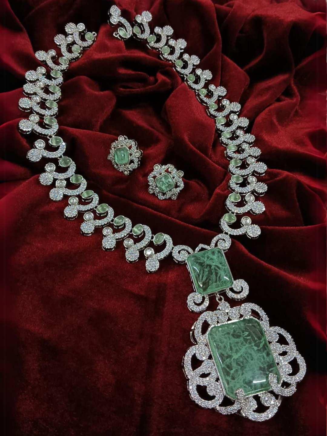 Ishhaara Light Green Neeta Ambani Inspired Emerald Necklace