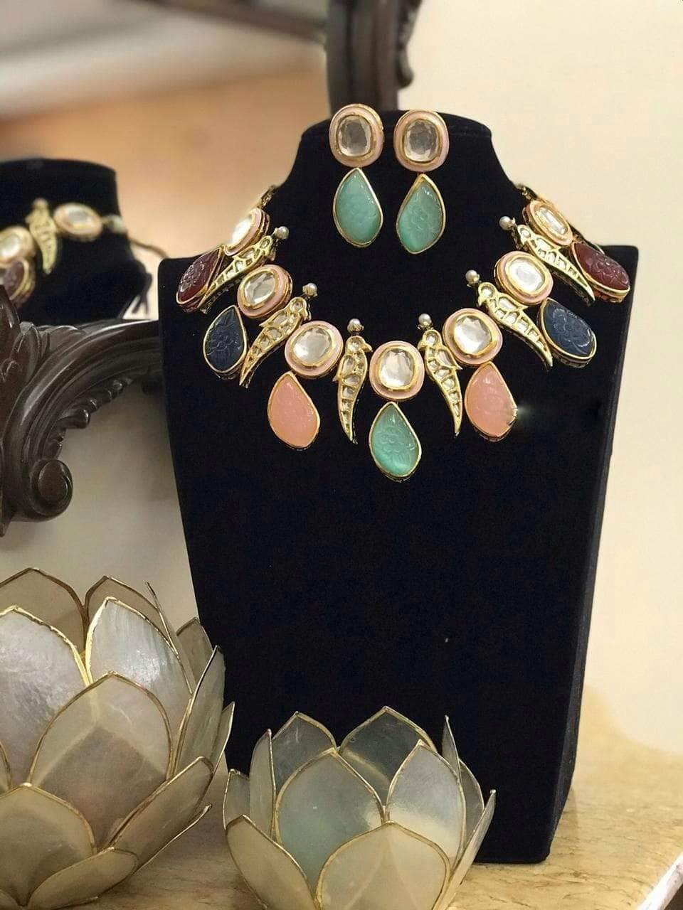 Ishhaara Parrot Motif Kundan Necklace