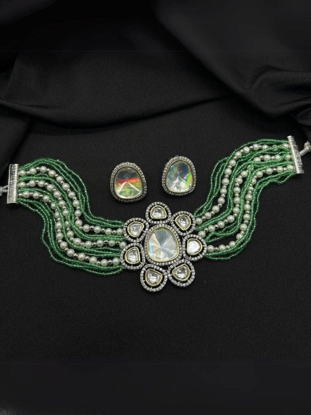 Ishhaara Pearl Beaded Kundan Choker Set