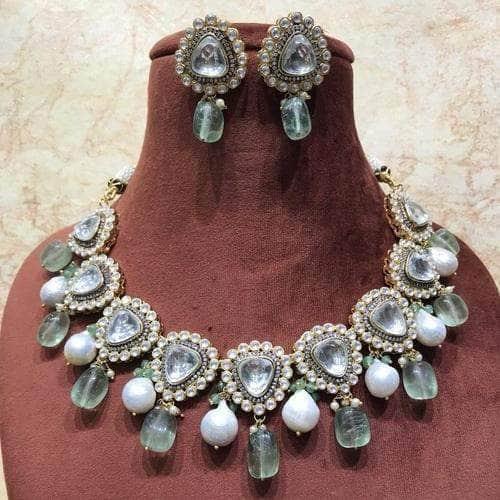 Ishhaara Polki Kundan Set Natural Stone