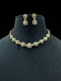 Ishhaara Light Green Single Line Polki Kundan Choker Set