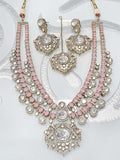 Ishhaara Light Pink Isha Ambani Inspired Long Emerald Necklace