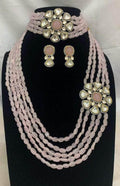 Ishhaara Victorian Pendant Long And Short Necklace Set
