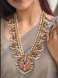 Ishhaara Long Guttapusalu Haram With Kundan Pendant