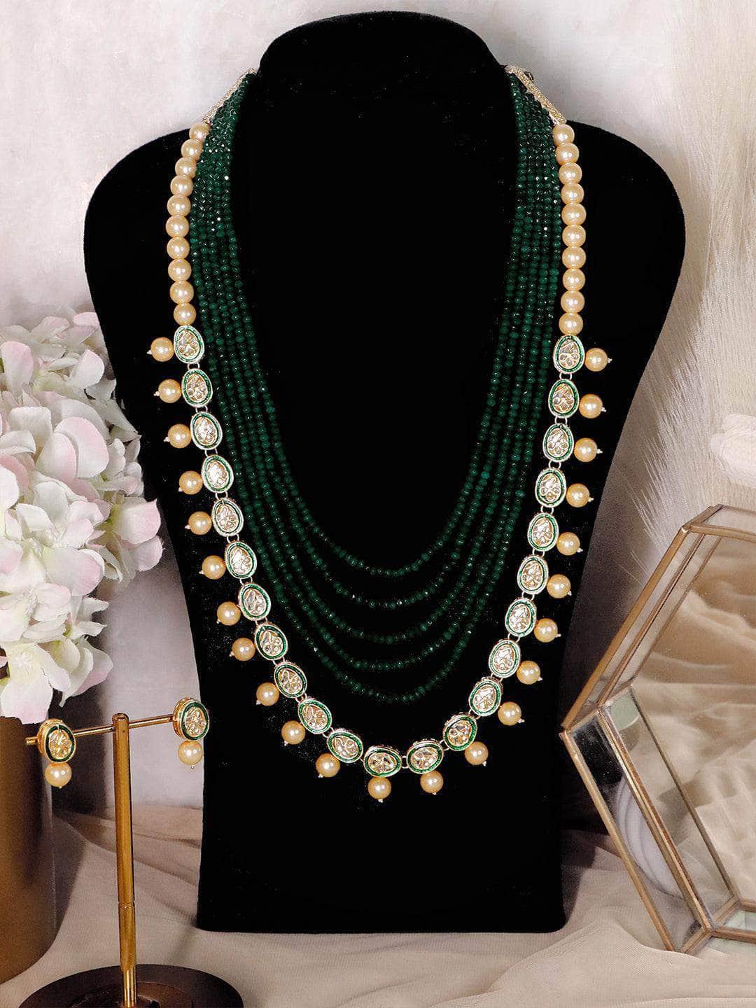 Ishhaara Long Onyx Kundan Necklace