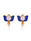 Ishhaara Lotus Motif open type necklace - Blue