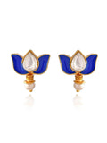 Ishhaara Lotus Motif Open Type Necklace Blue