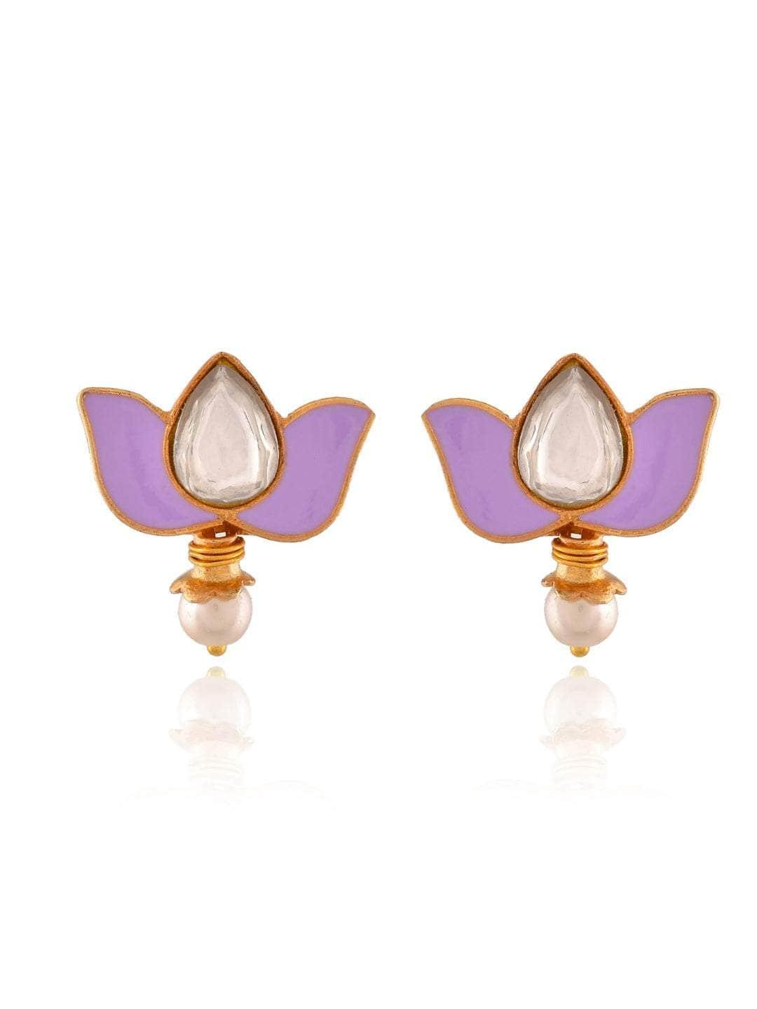Ishhaara Lotus Motif Open Type Necklace Purple