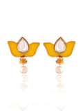 Ishhaara Lotus Motif Open Type Necklace Yellow
