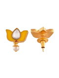 Ishhaara Lotus Motif Open Type Necklace Yellow